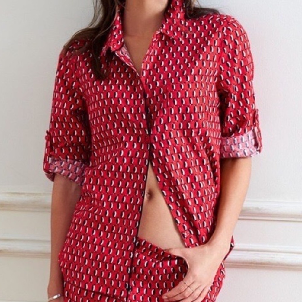 *VICTORIA'S SECRET* Red Pengiun Long Sleeve Pajama Top Size Medium